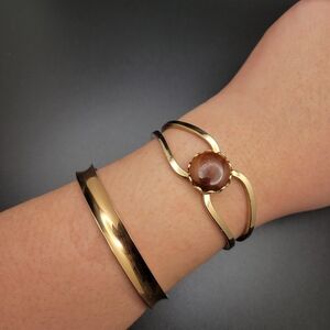 Elegant Gold Tone Bracelets 2 pcs